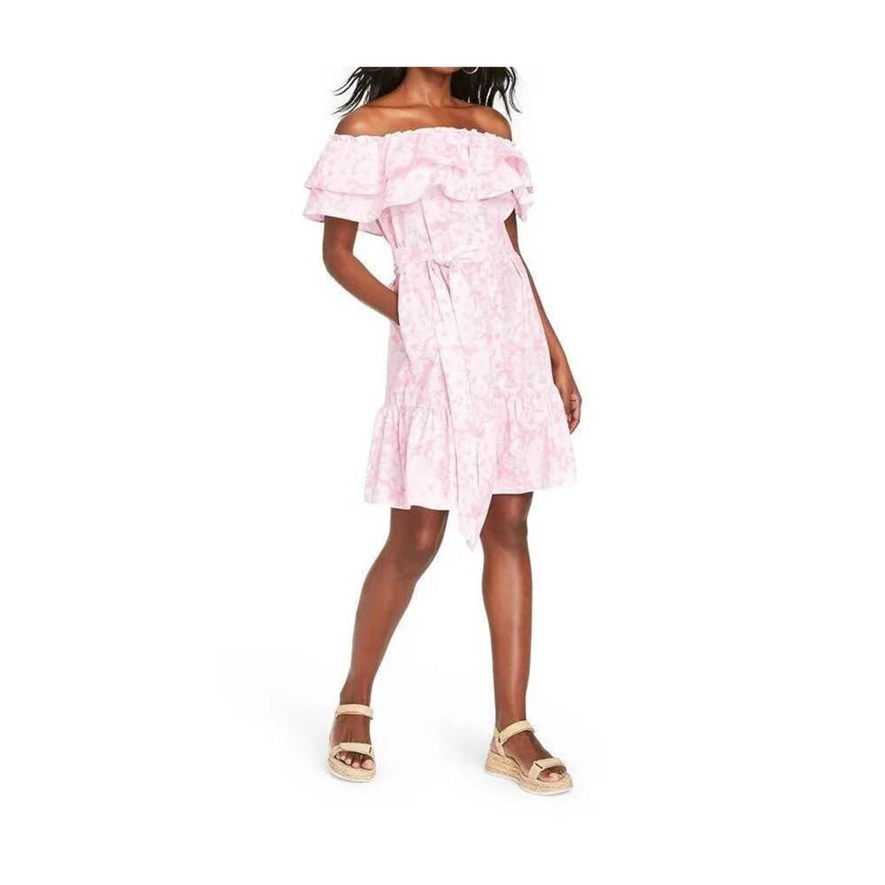 NWT Lisa Marie Fernandez x Target Medium Baby Pink Floral Off Shoulder Dress